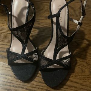 Venus Black Lace Heels